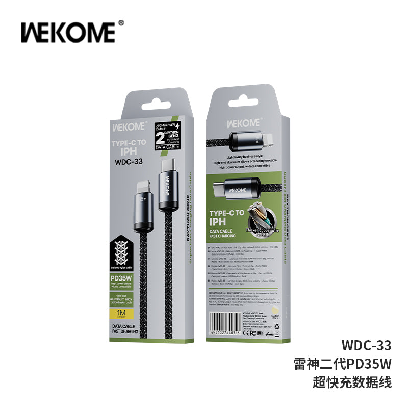 WEKOME WDC-33 Fast Charging Data Cable PD35W Type C to IOS WEKOME WDC-33 Fast Charging Data Cable PD35W Type C to IOS